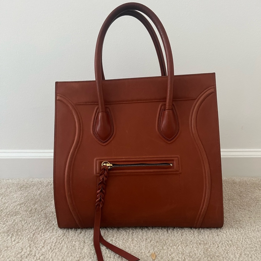 Red Celine phantom tote purse